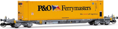 Arnold TT HN9760 2-unit pack 4-axle container wagons, 2x 45' container P & O Ferrymasters (blue + yellow), ep. VI Wagon Packs