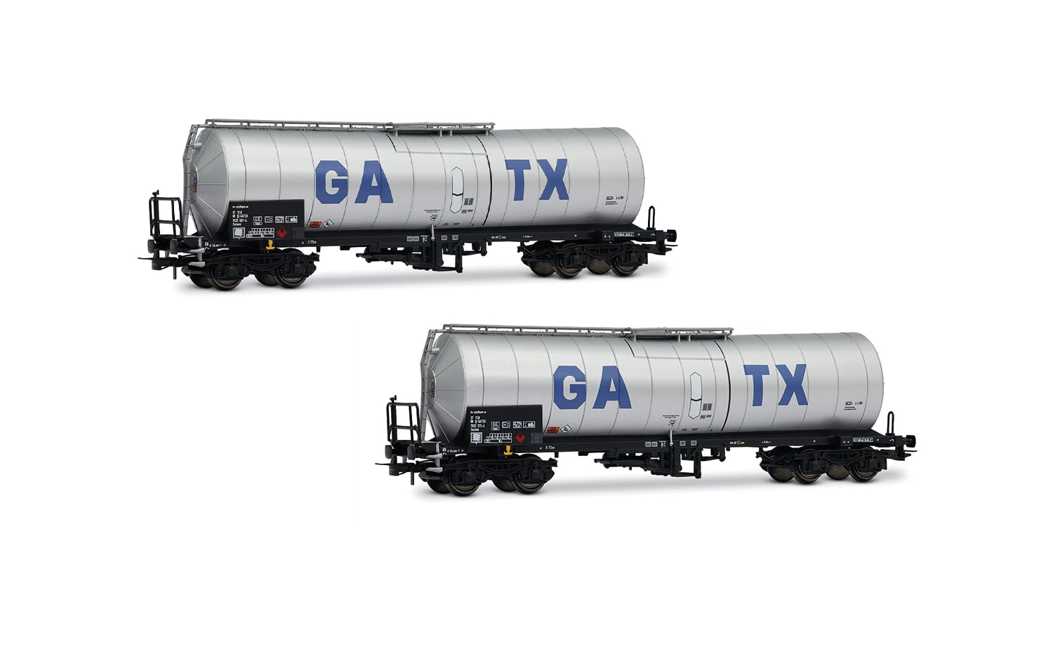 Gatx, 2-Unit Pack 4-Axle Isolated Tank Wagons, Light Grey Livery With Big Gatx Logo, Ep. Vi