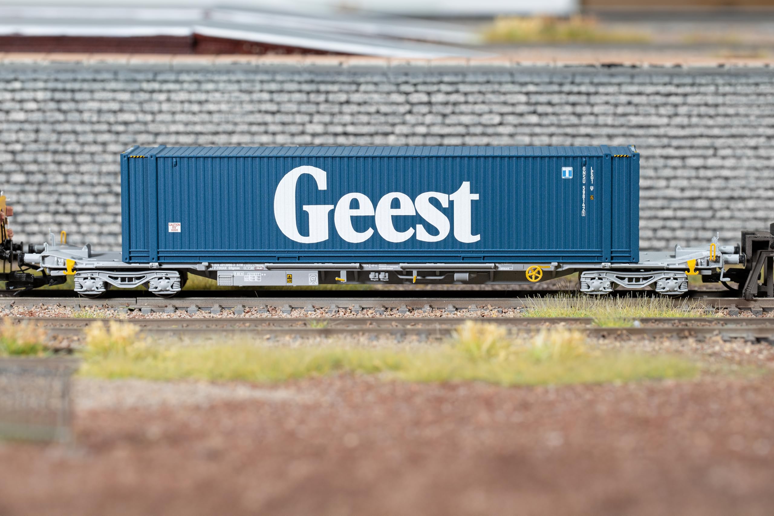 Hornby TT TT6033 TOUAX Sffgmss IFA Wagon GEEST 45ft Container