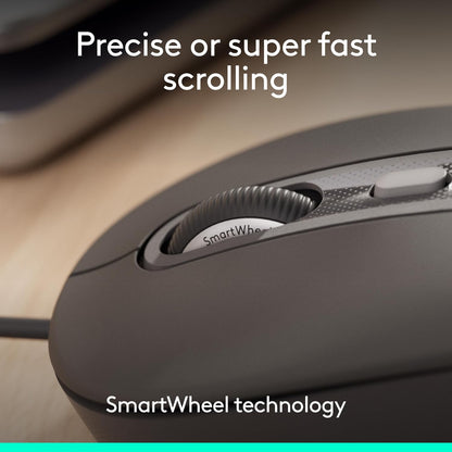 Logitech Signature Wired M520 for Business, Optical Wired Mouse, USB-C Plug-and-Play, Windows/Mac/Chrome/PC/laptops - Graphite