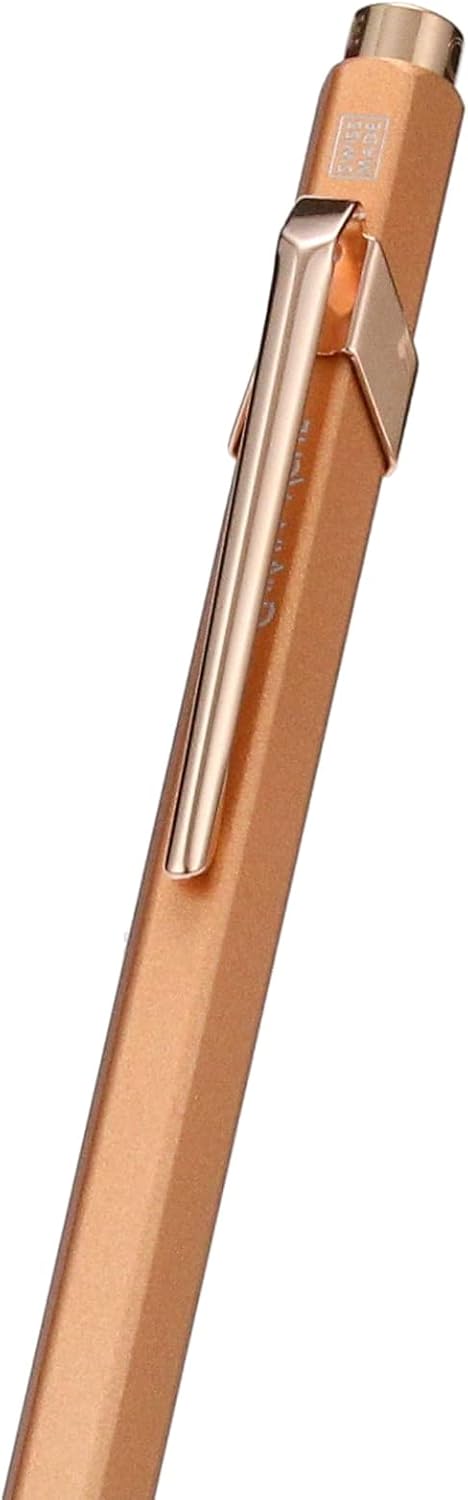 Caran Dache Ballpoint Pen, Brut Rose, with Goliath Blue Medium Cartridge, 849.997