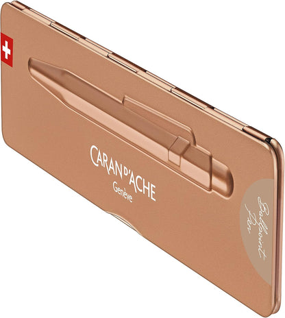 Caran Dache Ballpoint Pen, Brut Rose, with Goliath Blue Medium Cartridge, 849.997