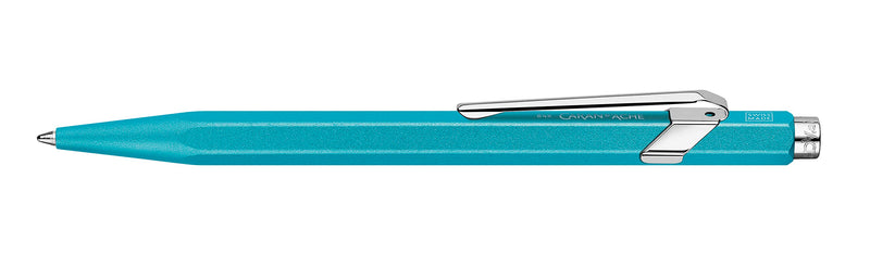 Caran d’Ache – Bolígrafo Ballpoint 849 Colormat-X Line Retráctil de Aluminio con diseño en forma hexagonal (Color Turquesa)