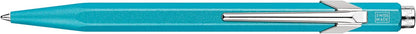 Caran d’Ache – Bolígrafo Ballpoint 849 Colormat-X Line Retráctil de Aluminio con diseño en forma hexagonal (Color Turquesa)