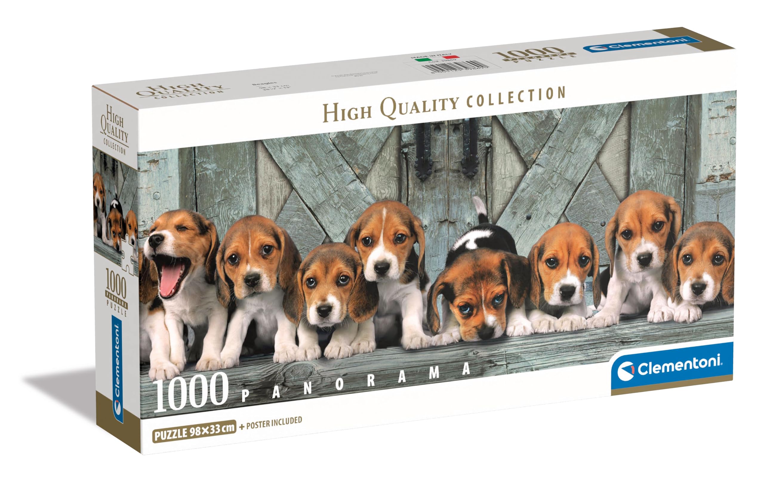 Clementoni Jigsaw Puzzle Collection - Beagles 1000 Pieces - Poster Included, Puzzle For Adults 14-99 Years, Gift For Men/Women, Dog, Animal, Made In Italy, 39869