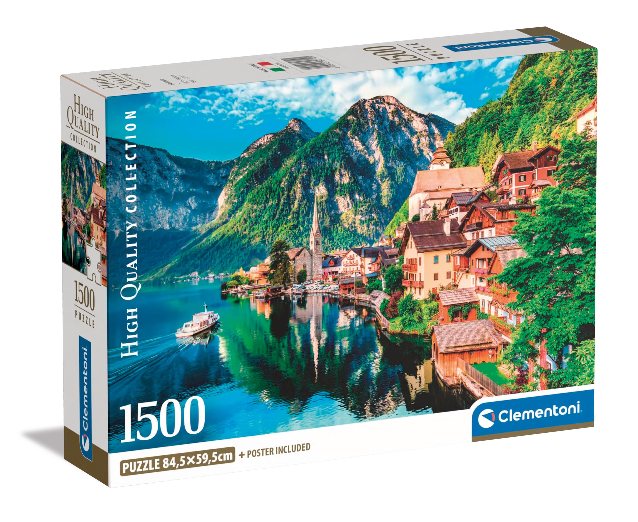 Clementoni Jigsaw Puzzle Collection - Hallstatt 1500 Pieces - Poster Included, Puzzle For Adults 14-99 Years, Gift For Men/Women, Made In Italy, 31714