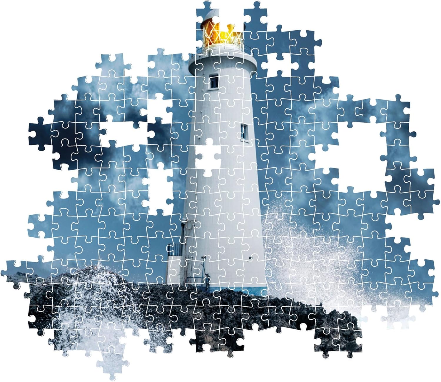 Clementoni Leuchtturm im Sturm Puzzle 1000 Teile Erwachsene - Puzzle Erwachsene in 70 x 50 cm - Puzzle Erwachsene anspruchsvoll von Clementoni 39828