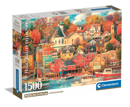 Clementoni Jigsaw Puzzle Collection - Good Times Harbour 1500 Pieces - Poster Included, Puzzle For Adults 14-99 Years, Gift For Men/Women, Landscape, Made In Italy, 31713