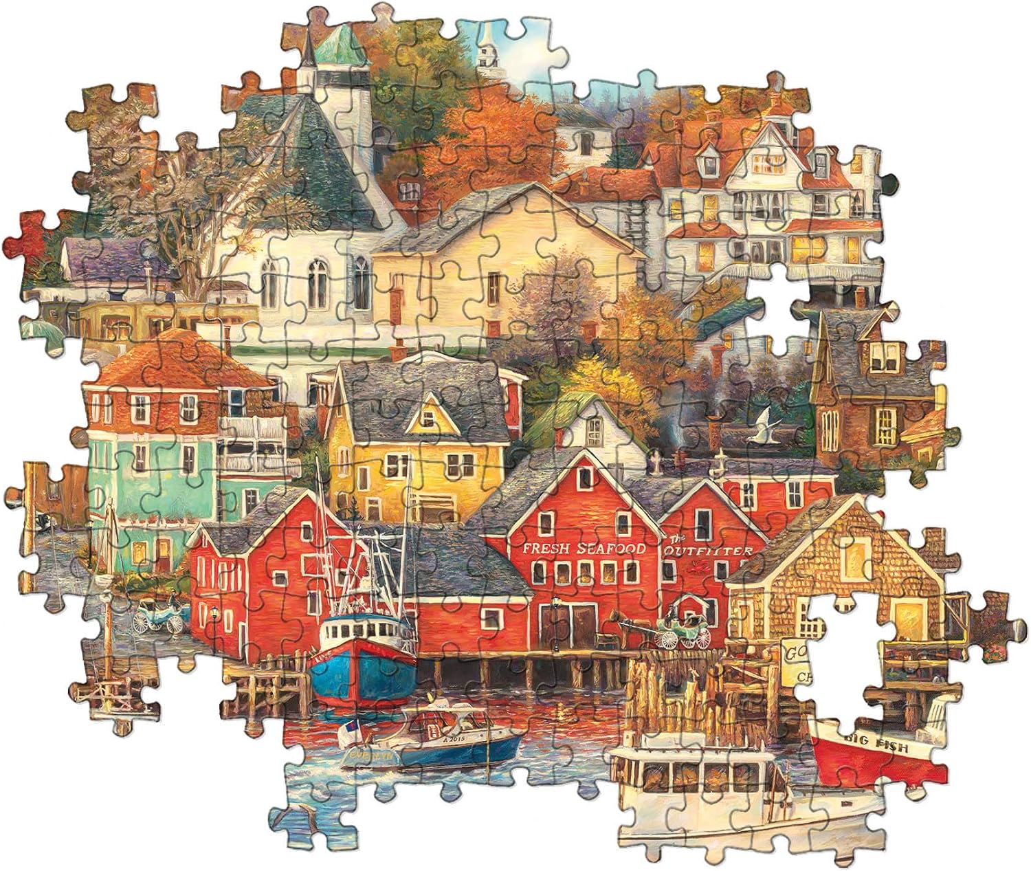Clementoni Jigsaw Puzzle Collection - Good Times Harbour 1500 Pieces - Poster Included, Puzzle For Adults 14-99 Years, Gift For Men/Women, Landscape, Made In Italy, 31713