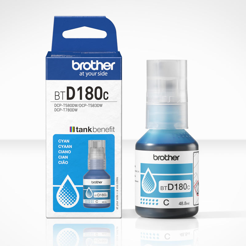 BROTHER BTD180C - Flacone di inchiostro ciano, include 1 flacone di inchiostro, forniture originali