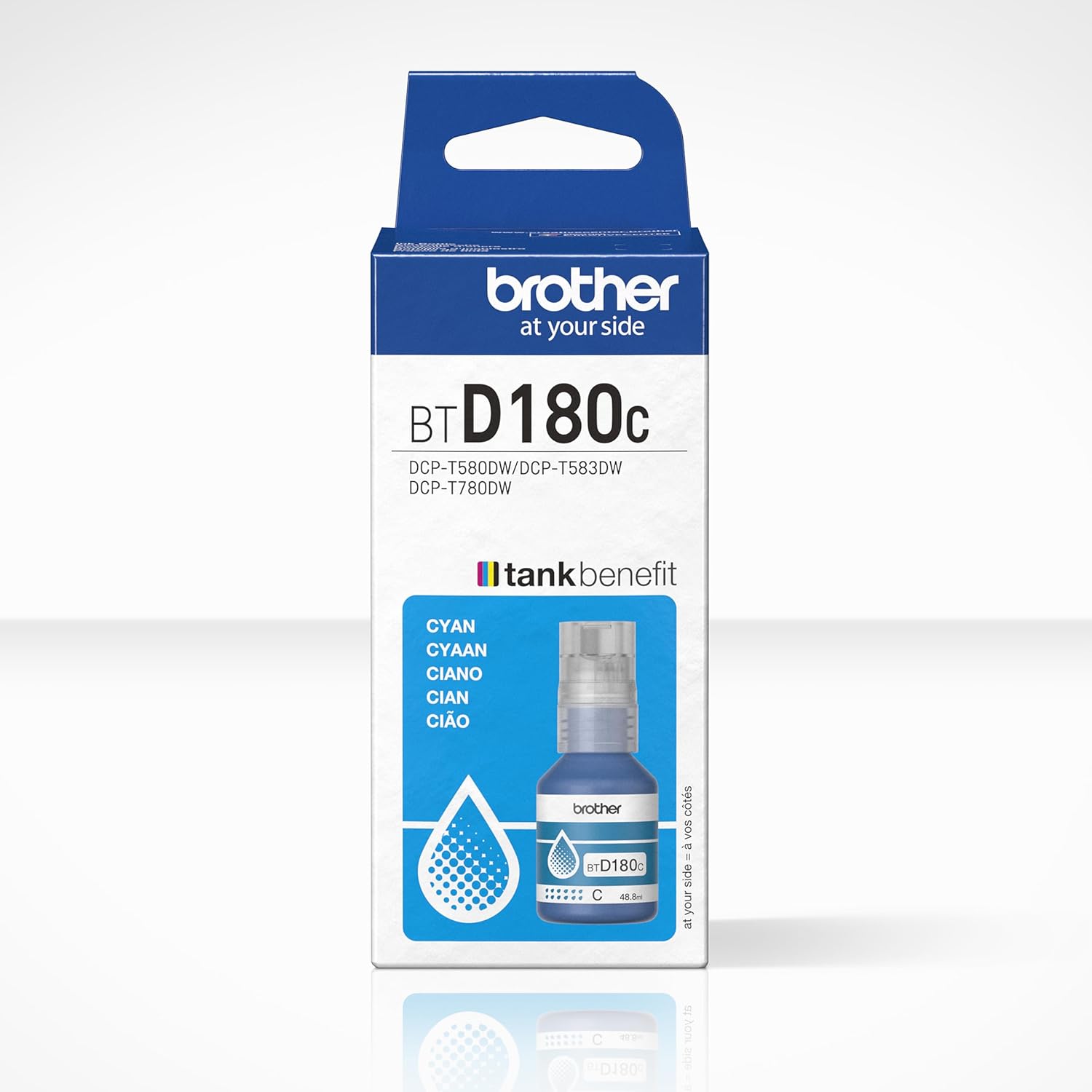 BROTHER BTD180C - Flacone di inchiostro ciano, include 1 flacone di inchiostro, forniture originali