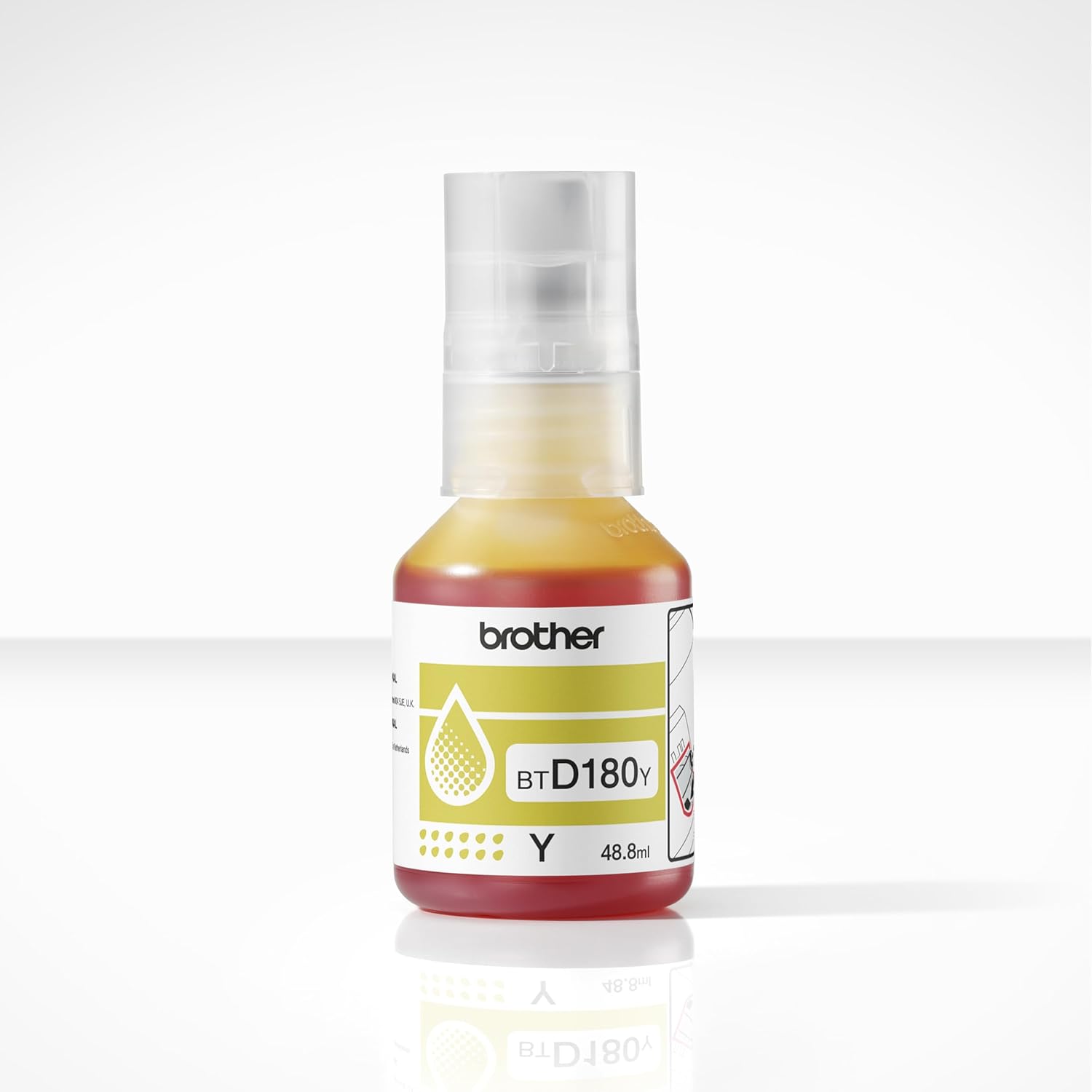 BROTHER BTD180Y - Flacone di inchiostro giallo, include 1 flacone di inchiostro, forniture originali