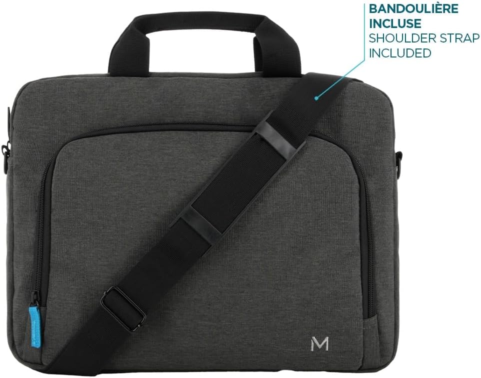 MOBILIS Toploading Bag for 11-14" Laptop, Shoulder Bag with 13" PC Pocket & Accessories Pocket, Dark Grey