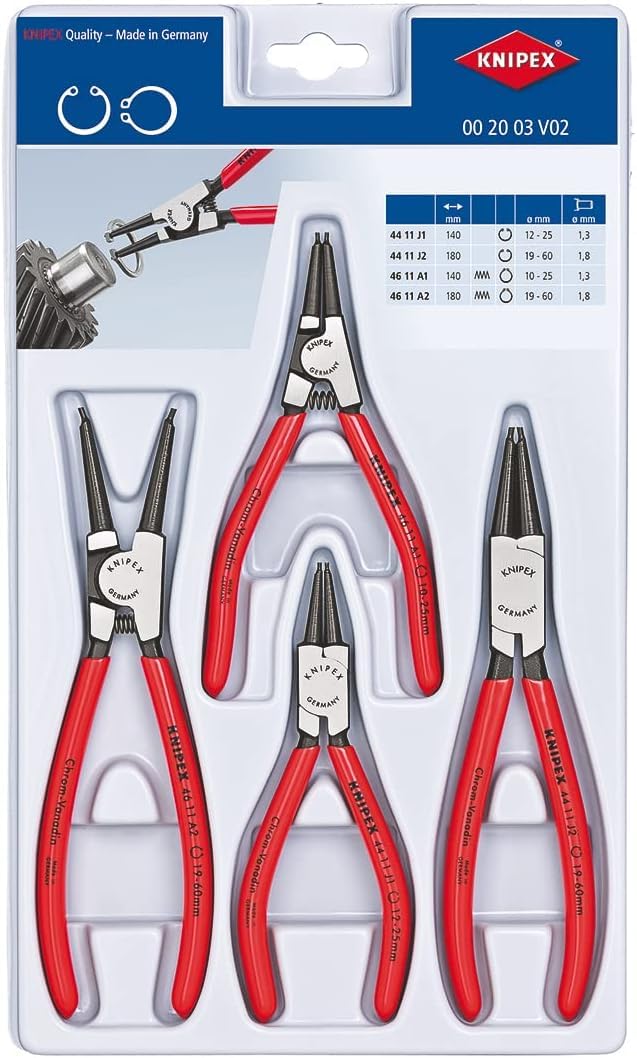 Knipex Jeu de pinces pour circlips (carte LS/blister) 00 20 03 V02
