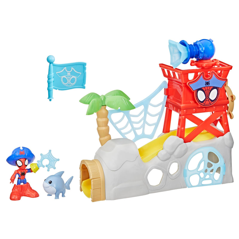 Spidey and his Amazing Friends Marvel Toys Water-Webs Spidey Island Spider-Man Playset
