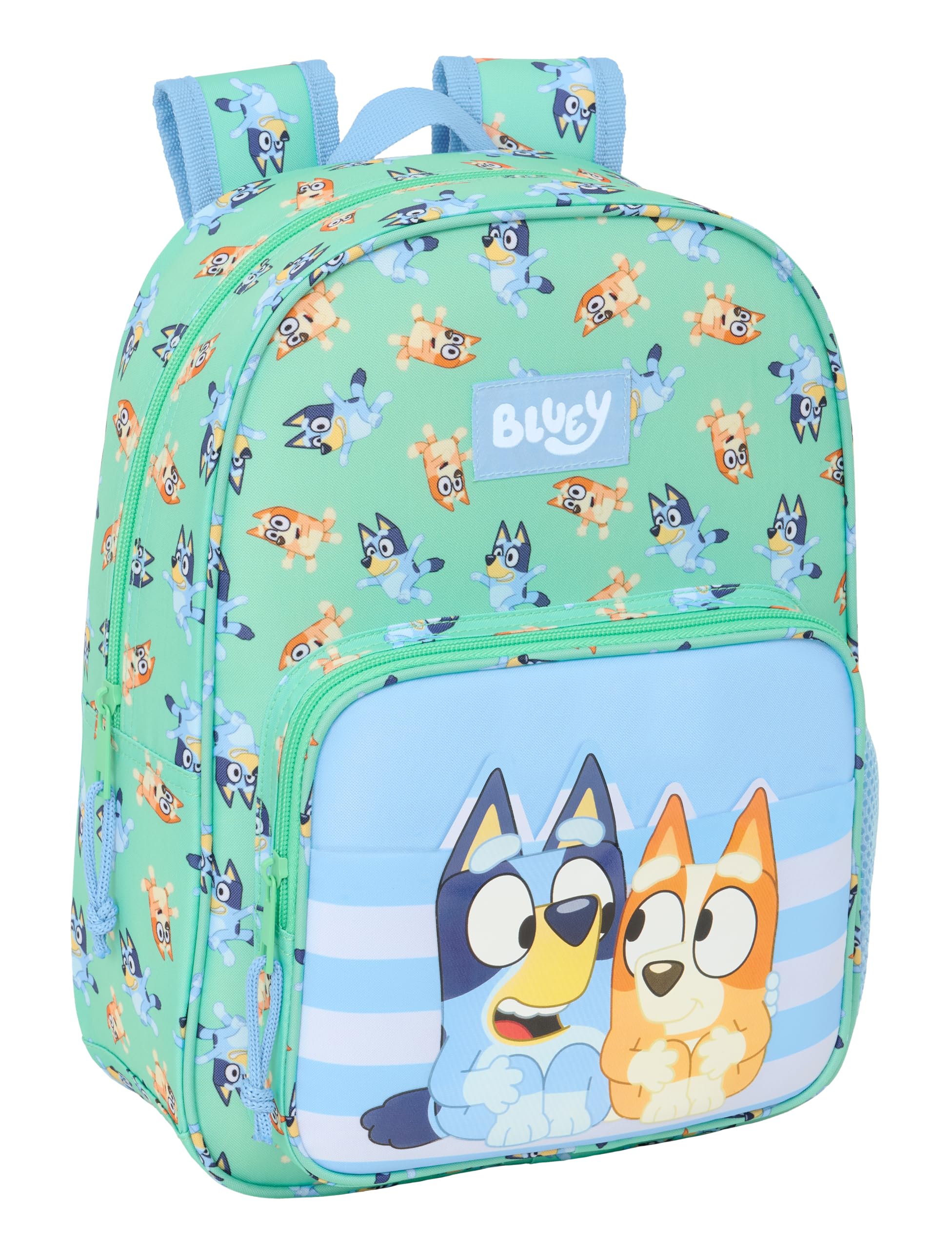 Safta Blue Sisters – Animated Children's School Backpack, Children's Backpack, Adaptable to Trolley, Ideal for School Children, Comfortable and Versatile, Quality and Resistance, 26 x 11 x 34 cm, aqua