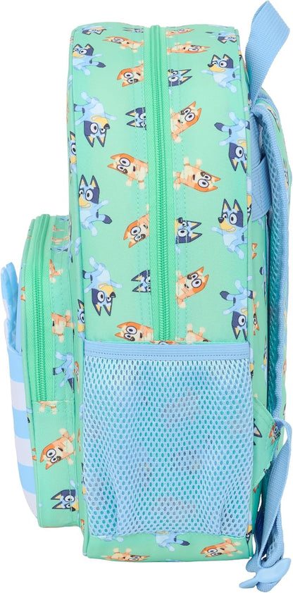 Safta Blue Sisters – Animated Children's School Backpack, Children's Backpack, Adaptable to Trolley, Ideal for School Children, Comfortable and Versatile, Quality and Resistance, 26 x 11 x 34 cm, aqua