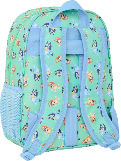 Safta Blue Sisters – Animated Children's School Backpack, Children's Backpack, Adaptable to Trolley, Ideal for School Children, Comfortable and Versatile, Quality and Resistance, 26 x 11 x 34 cm, aqua