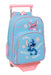 Safta STITCH HAPPY - Children's Backpack with Trolley 705, Ideal for Children of Different Ages, Comfortable and Versatile, Quality and Resistance, 26 x 11 x 34 cm, light blue, M, Casual