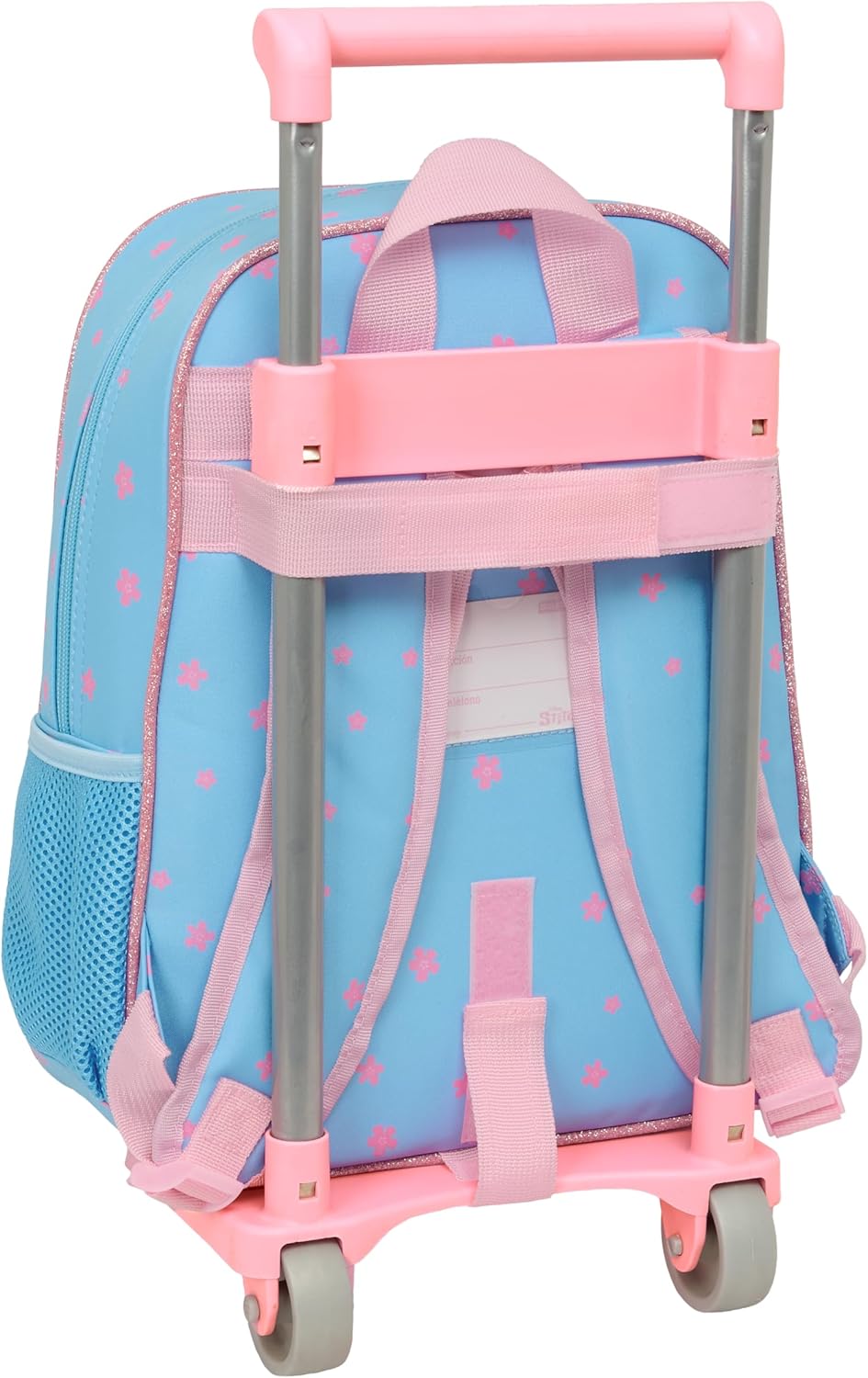 Safta STITCH HAPPY - Children's Backpack with Trolley 705, Ideal for Children of Different Ages, Comfortable and Versatile, Quality and Resistance, 26 x 11 x 34 cm, light blue, M, Casual