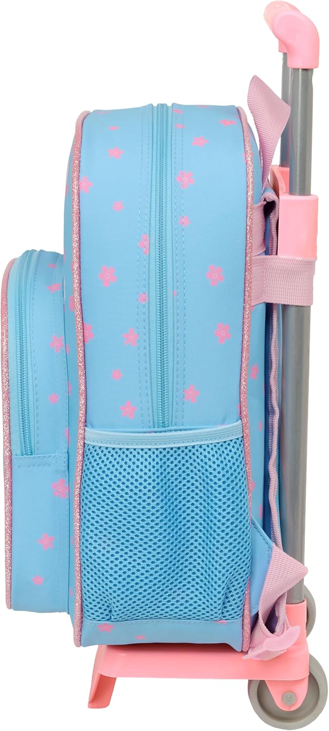 Safta STITCH HAPPY - Children's Backpack with Trolley 705, Ideal for Children of Different Ages, Comfortable and Versatile, Quality and Resistance, 26 x 11 x 34 cm, light blue, M, Casual