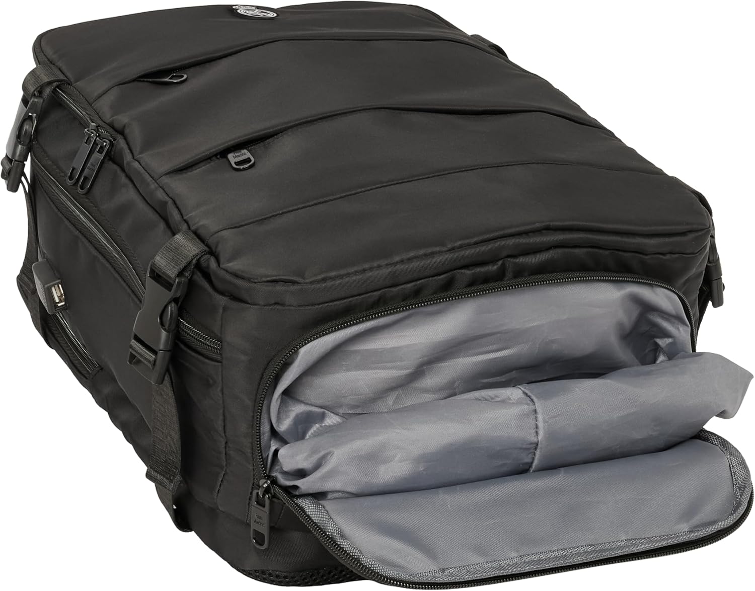 Safta Real Madrid 3rd Team 24/25 – Travel Backpack in Cabin, for 15.6 Inch Laptop, Ideal for Young People of Different Ages, Comfortable and Versatile, Quality and Resistance, 29 x 19 x 44 cm, grey, M