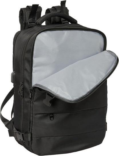 Safta Real Madrid 3rd Team 24/25 – Travel Backpack in Cabin, for 15.6 Inch Laptop, Ideal for Young People of Different Ages, Comfortable and Versatile, Quality and Resistance, 29 x 19 x 44 cm, grey, M