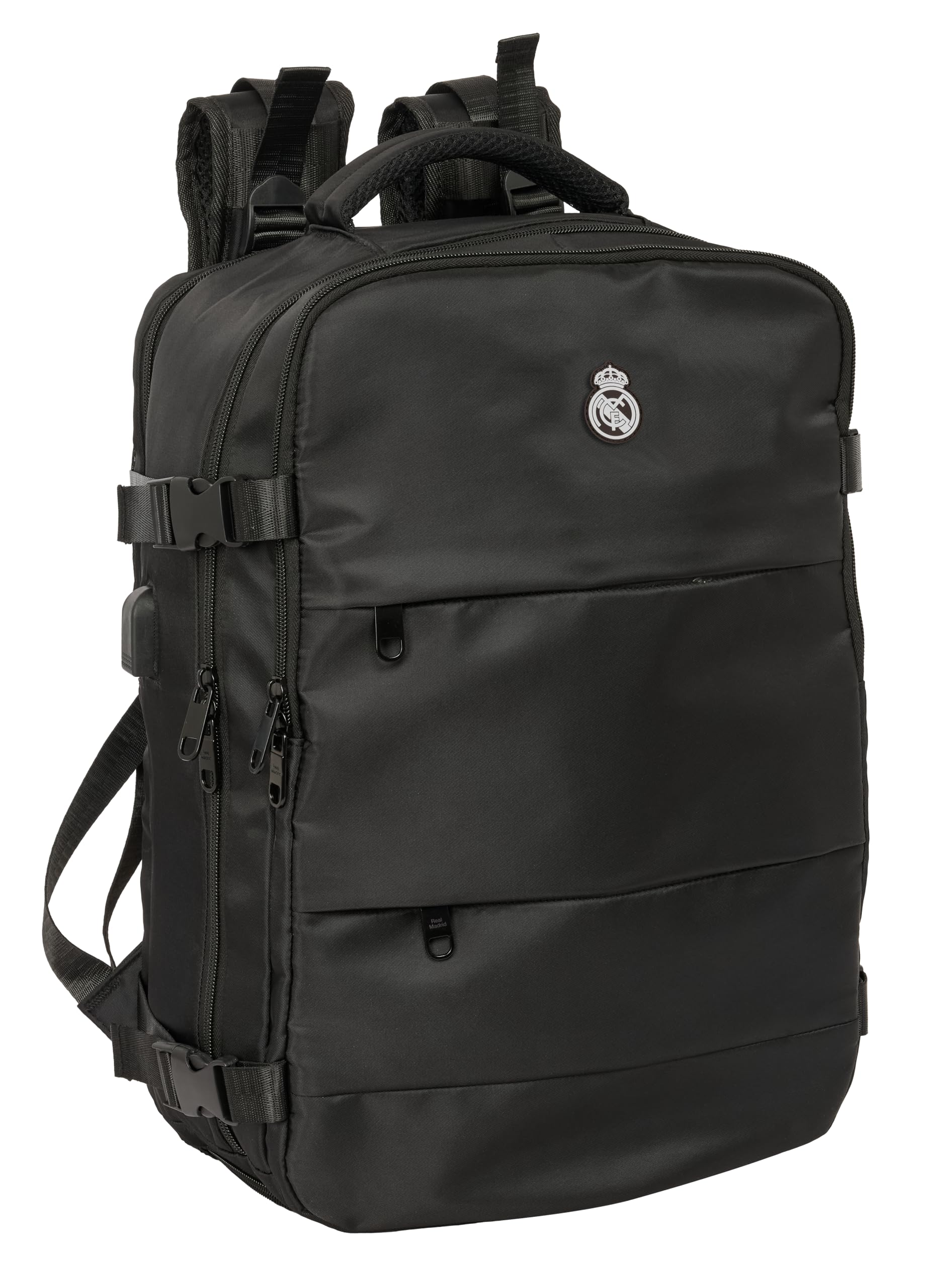 Safta Real Madrid 3rd Team 24/25 – Travel Backpack in Cabin, for 15.6 Inch Laptop, Ideal for Young People of Different Ages, Comfortable and Versatile, Quality and Resistance, 29 x 19 x 44 cm, grey, M