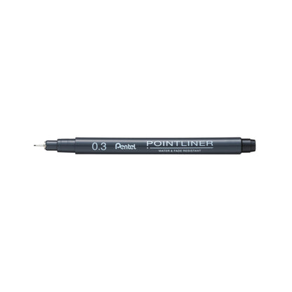 Pentel Arts Pointliner, 0.3mm Tip, Black Pigment ink, Pack of 12 pens