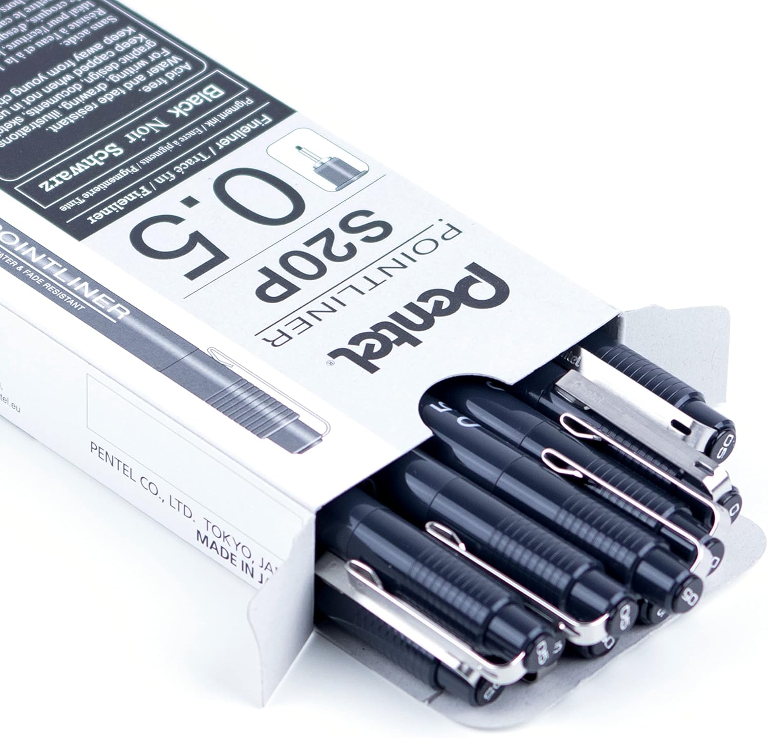 Pentel P/liner Pigmt Line 0.5 Blk 12