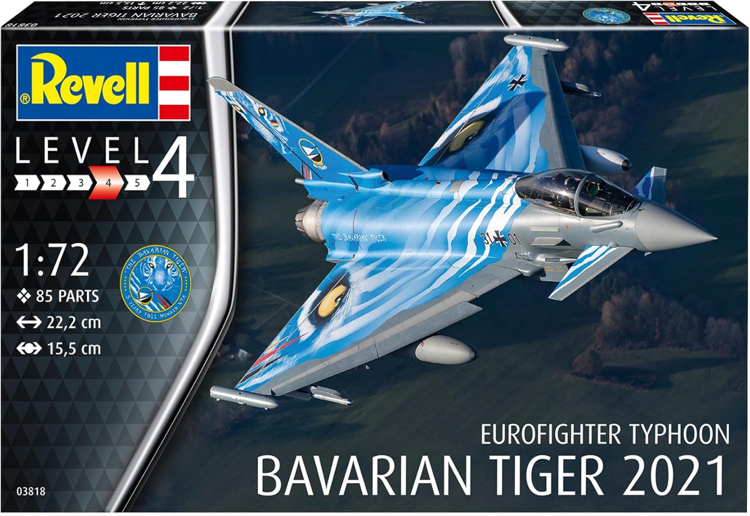 Revell 03818 Eurofighter Typhoon "The Bavarian Tiger 2021" 1:72 Scale Unbuilt/Unpainted Plastic Model Kit
