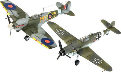 Revell- Combat Set Bf109G-10 & Spitfire Messerschmitt Accesorios, Color Plateado, Mittel (RV03710