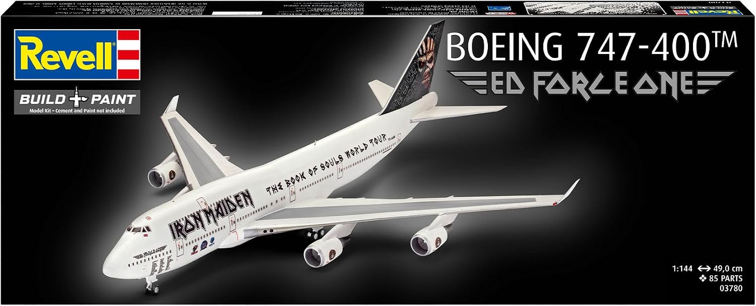 Revell 03780 Boeing 747-400 Iron Maiden "Ed Force One" 1:144 Scale Unbuilt/Unpainted Plastic Model Kit