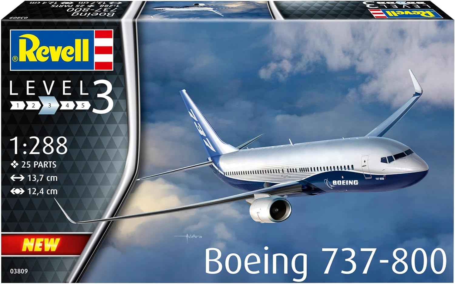 Revell 03809 Boeing 737-800 1:288 Scale Unbuilt/Unpainted Plastic Model Kit , White