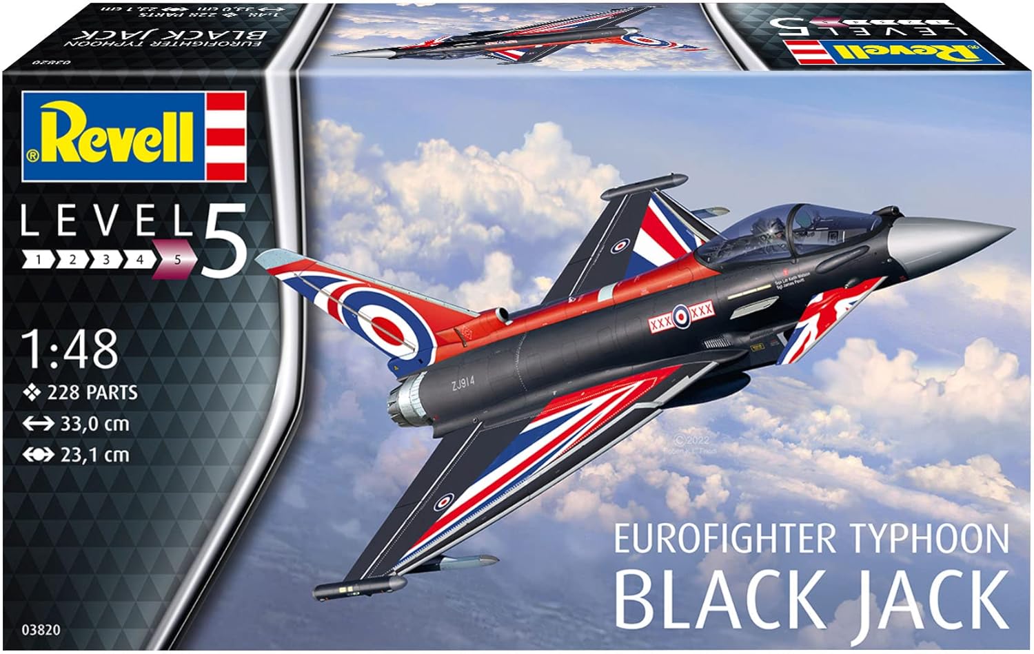 Revell 03820 Eurofighter Typhoon "Black Jack“ 1:48 Scale Unbuilt/Unpainted Plastic Model Kit