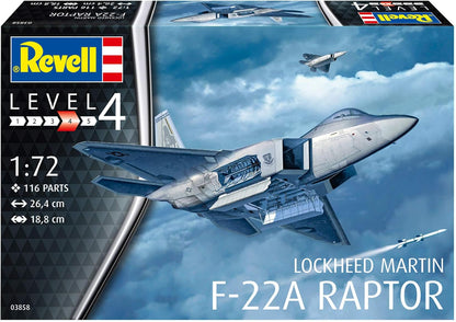 Revell 03858 Lockheed Martin F-22A Raptor 1:72 Scale Unbuilt/Unpainted Plastic Model Kit