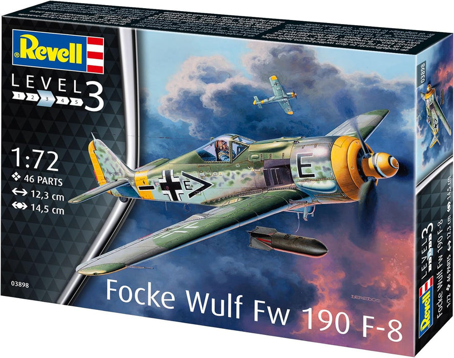 Revell 03898 10 Modellbausatz Focke Wulf Fw190 F-8" im Maßstab 1:72, Level 3, Mehrfarbig