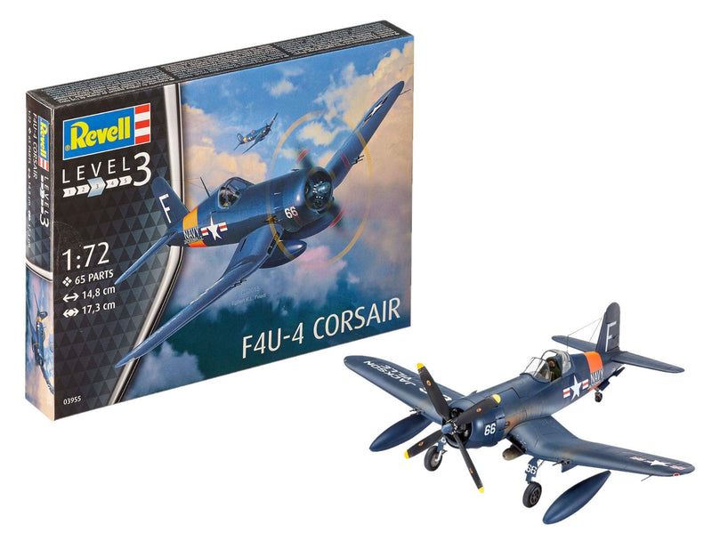 Revell-F4U-4 Corsair Maqueta Avión, 10+ Años, Multicolor, 14,8cm (03955