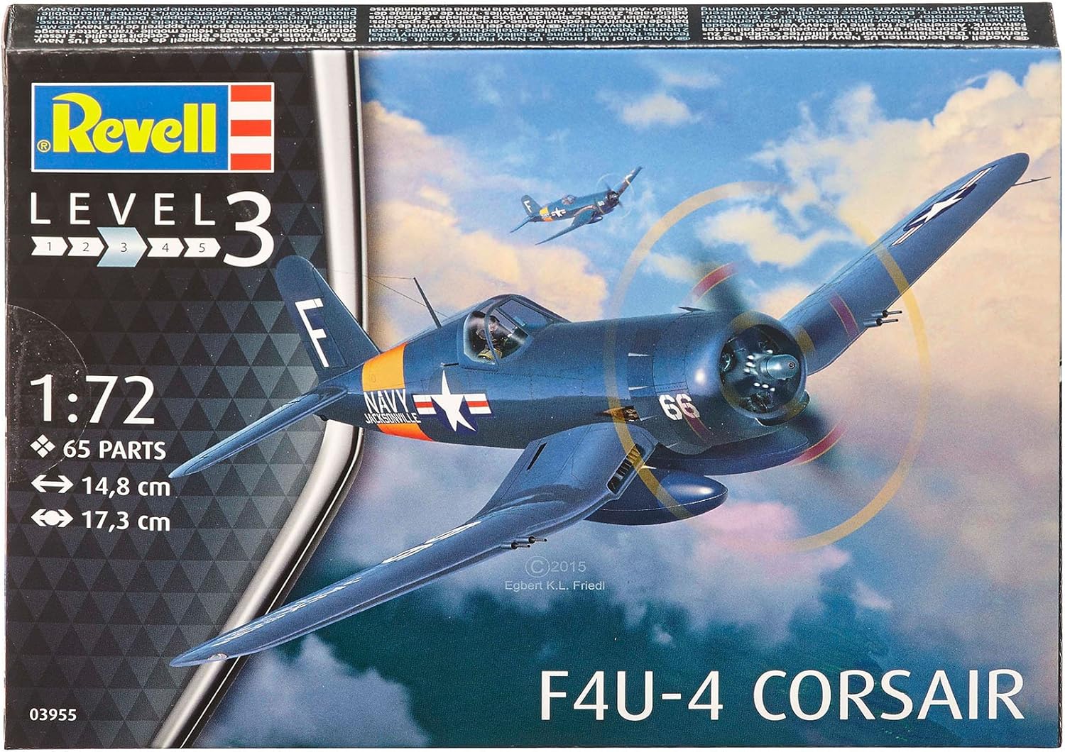 Revell-F4U-4 Corsair Maqueta Avión, 10+ Años, Multicolor, 14,8cm (03955