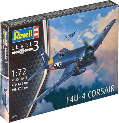 Revell-F4U-4 Corsair Maqueta Avión, 10+ Años, Multicolor, 14,8cm (03955