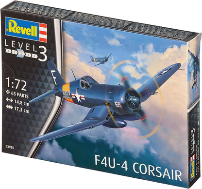 Revell-F4U-4 Corsair Maqueta Avión, 10+ Años, Multicolor, 14,8cm (03955
