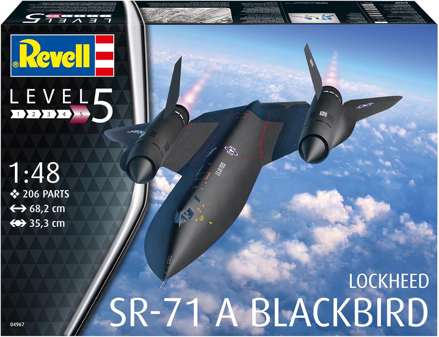 Revell 04967 Lockheed SR-71 A Blackbird 1:48 Scale Unbuilt/Unpainted Plastic Model Kit