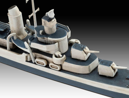 Revell Gift Set 05644 Pacific Warriors (USS Fletcher & Indianapolis) 1:700 Scale Unbuilt Plastic Model Kits with Accessories