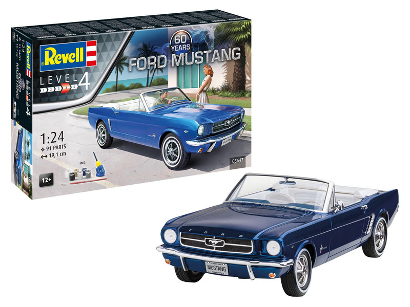 Revell Gift Set 05647 Ford Mustang 60th Anniversary 1:24 Scale Unbuilt Plastic Model Kit With Accessories