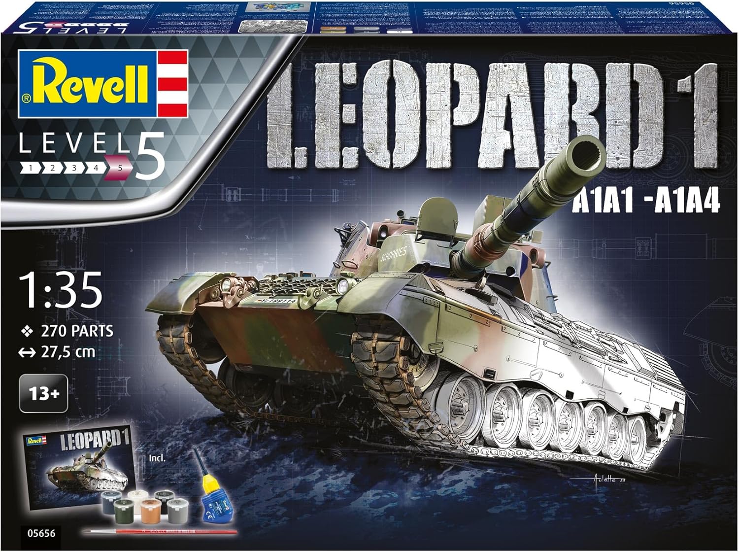 Revell Ag (Germany)- Leopard 1 A1A1-A1A4 Maqueta Fiel, Color marrón, Large (05656