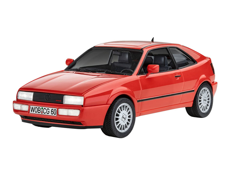 Revell Modellbausatz I Geschenkset VW Corrado I Maßstab 1:24 I Level 4 Bausatz I Teileanzahl 77 I ab 12+ Jahren I für Kinder und Erwachsene I Kleber Farben und Pinsel enthalten I detailreicher Motor