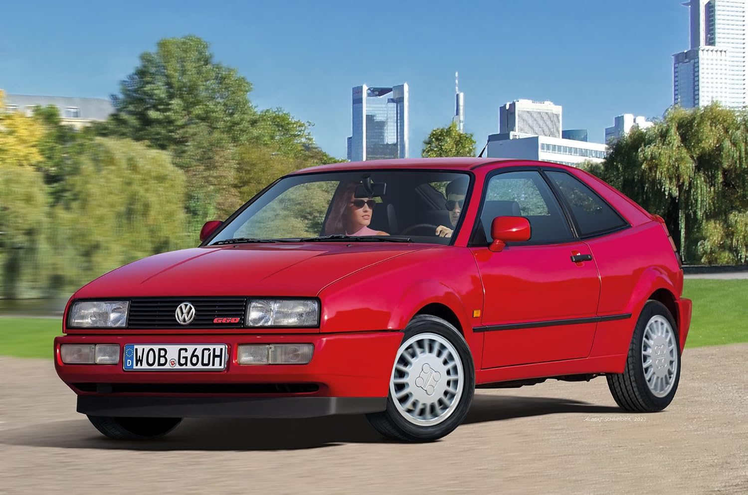 Revell Modellbausatz I Geschenkset VW Corrado I Maßstab 1:24 I Level 4 Bausatz I Teileanzahl 77 I ab 12+ Jahren I für Kinder und Erwachsene I Kleber Farben und Pinsel enthalten I detailreicher Motor