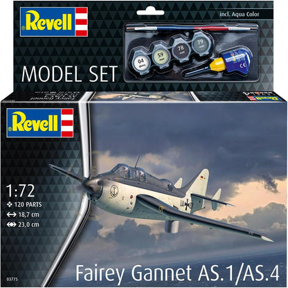 Revell 63775 Model Set Fairey Gannet AS.1/AS.4 1:72 Scale Unbuilt/Unpainted Plastic Model Kit with Accessories