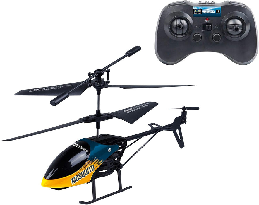 Revell Control, RC Helicopter Mosquito, 2-Channel IR Remote Control, Gyro Stabilisation, LED Front Lighting, Replacement Rotors Included, LiPo Battery and Charger, Length 21 cm, Ages 8 and Above