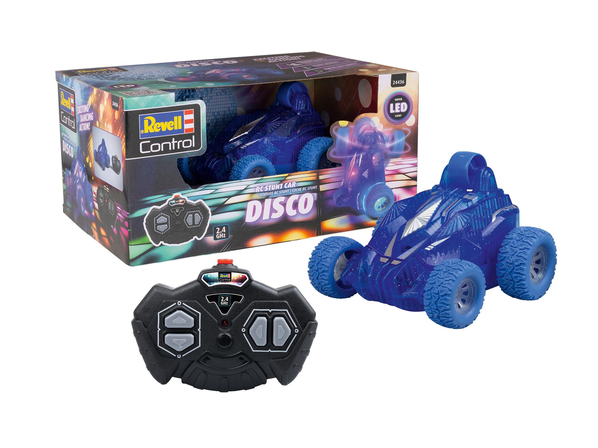 Revell Control 24436 RC Stunt Car Disco, With Precise 2.4 GHz Control, Dance Mode, 360 Mode, 13cm in length